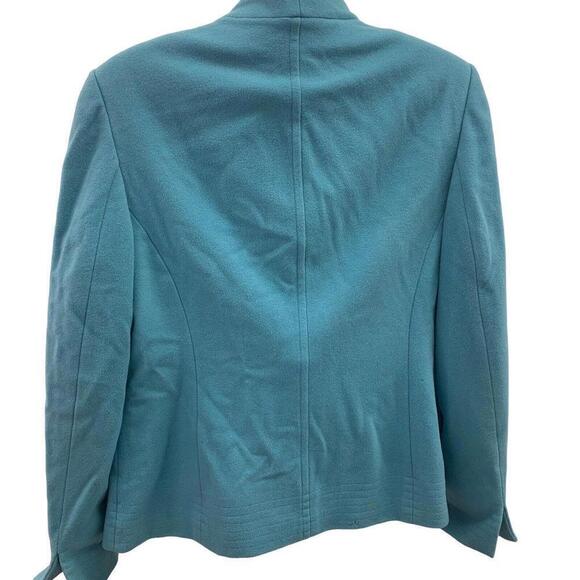 Jessica Womens Blue Wool Cashmere Nylon Blend Lined Blazer Jacket Size 12 READ - Picture 2 of 12